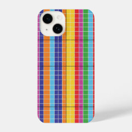 Funda Para iPhone 14 Colorful Geometric Grid Pattern Phone Case – Moder
