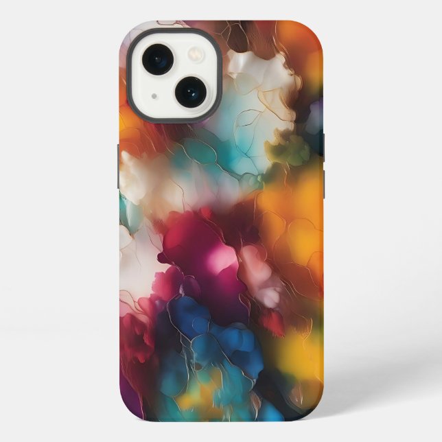 Funda Para iPhone Colorida explosión de tinta de alcohol (Reverso )