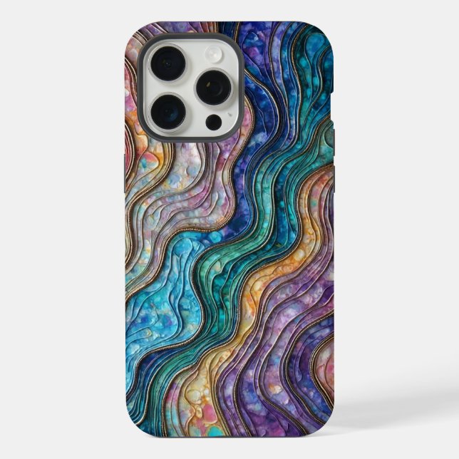 Funda Para iPhone Coloridas Olas de Abalone Ripled (Reverso )