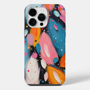 Funda Para iPhone 14 Pro Max Coloridas plumas bohemias abstractas