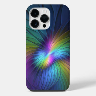 Funda Para iPhone 14 Pro Max Colorido Con Azul Moderno Resumen Arte Fractal