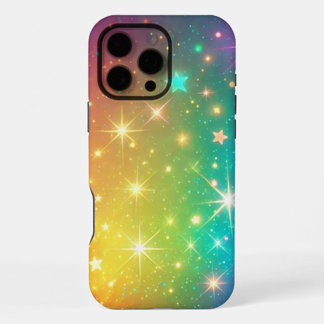 Funda Para iPhone Colorido espacio de estrellas arcoiris (Reverso )