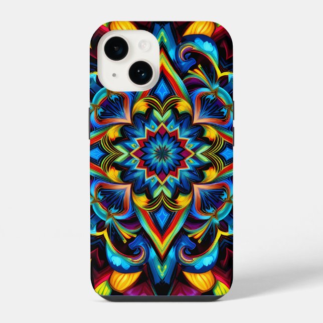 Funda Para iPhone Colorido Kaleidoscope Mandala iPhone 14 Funda (Reverso )