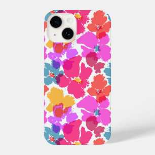 Funda Para iPhone 14 Colorido Neon Moderno Patrón de flores