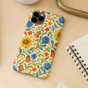 Funda Para iPhone 16 Pro Max Colorido Patrón Floral de Hojas Sicilianas Chic