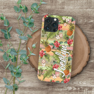 Funda Para iPhone 16 Pro Max Colorido personalizado Hawaii Floral Tropical Piña