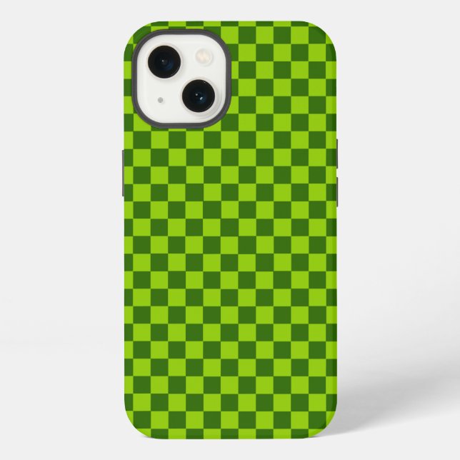 Funda Para iPhone Combinación Verde Clásico Cuadros por STaylor (Reverso )