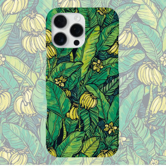 Funda Para iPhone 16 Pro Max Combo Hoja de Plátano y Frutas | Selva Tropical