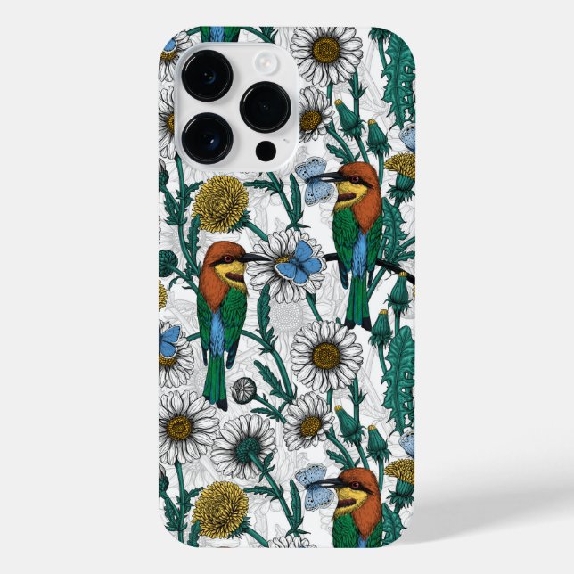Funda Para iPhone Comedores de abejas, mariposas azules y maricas en (Reverso)