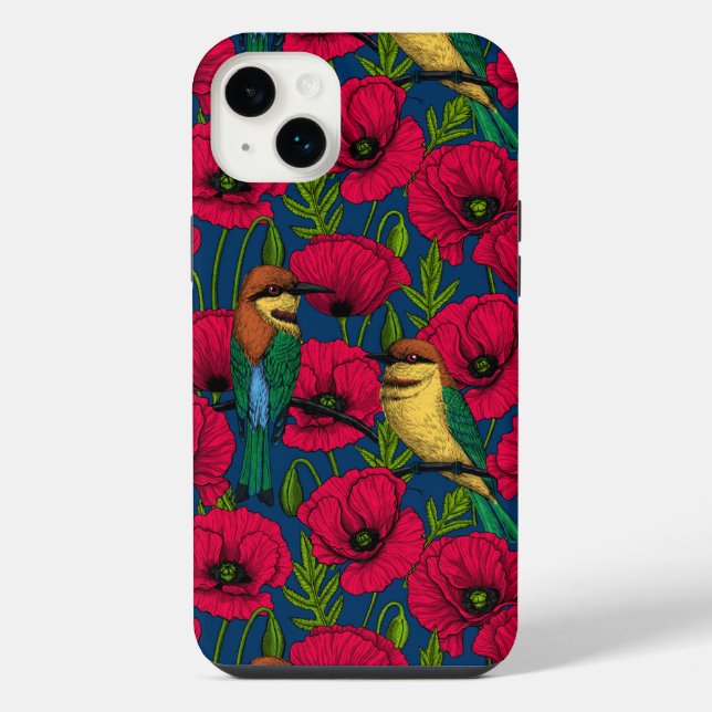 Funda Para iPhone Comedores de abejas y amapolas (Reverso)