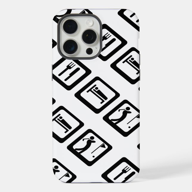 Funda Para iPhone Comer Dormir Golf (Reverso )