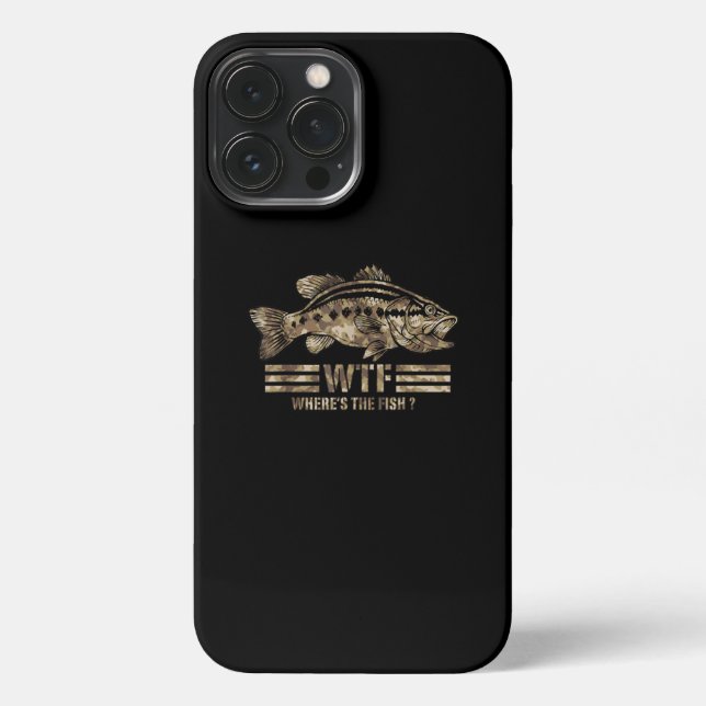 Funda Para iPhone Cómico Camo de Pesca de Bass Donde Está El Pescado (Reverso )