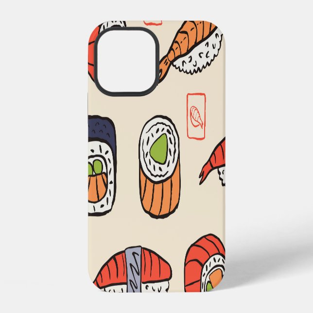 Funda Para iPhone Comida de sushi, diseño de patrones impecable. (Reverso )