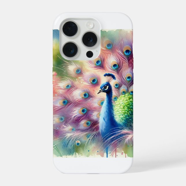 Funda Para iPhone Common Peacock 270624AREF122 - Watercolor (Reverso )