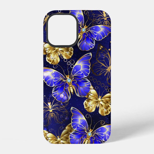Funda Para iPhone Composición con mariposas de zafiro (Reverso )