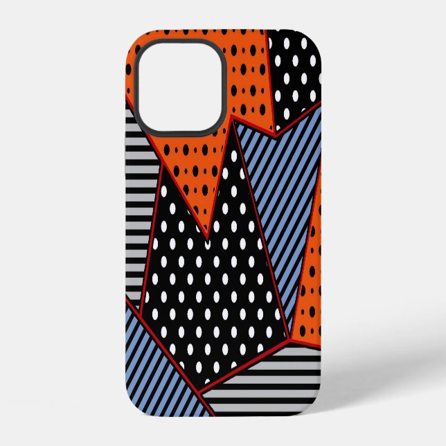 Funda Para iPhone Composición Geométrica Abstracta: Patrón Azul Nara (Reverso )