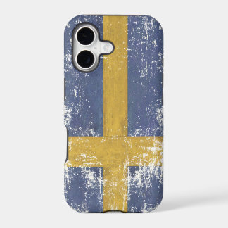 Funda para iPhone con bandera desgastada de Suecia