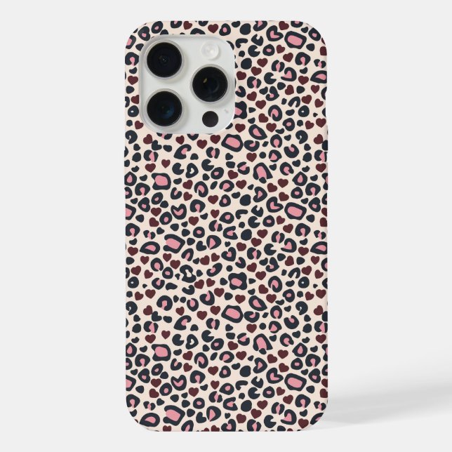 Funda para iPhone con estampado de leopardo y cora (Reverso )