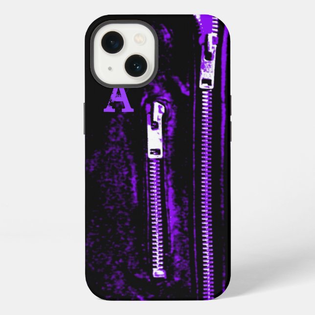 Funda para iPhone con estampado de monograma morad (Reverso )