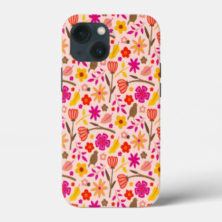 Funda Para iPhone 13 Mini Con Estilo Floral Y Retro De Aves