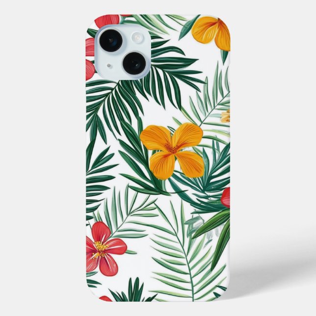 Funda para IPhone con hojas tropicales (Reverso )