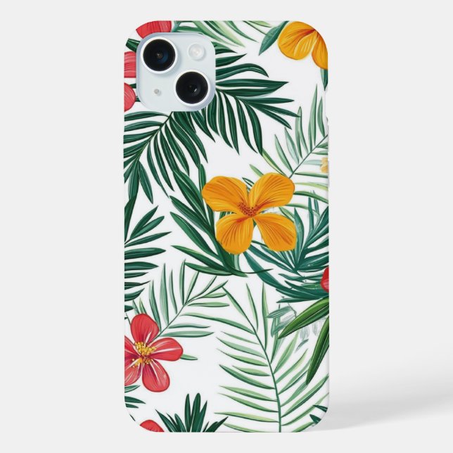 Funda para IPhone con hojas tropicales (Reverso )