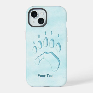 Funda para iPhone con huella de pata de oso polar 