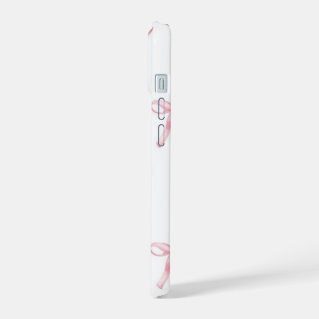 Funda para iPhone con lazo rosa (Lado izquierdo)