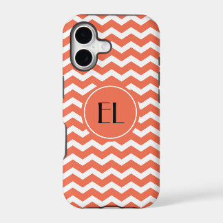 Funda para iPhone con monograma Chevron Tangerina/