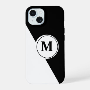 Funda para iPhone con Monograma Elegante en Blanco