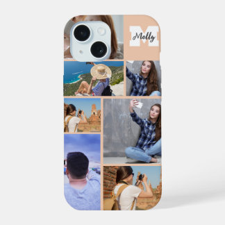 Funda para iPhone con monograma y collage de 7 fot