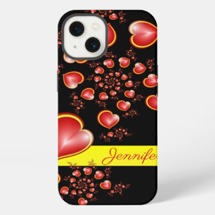 Con mucho amor corazones rojos amarillos arte frac