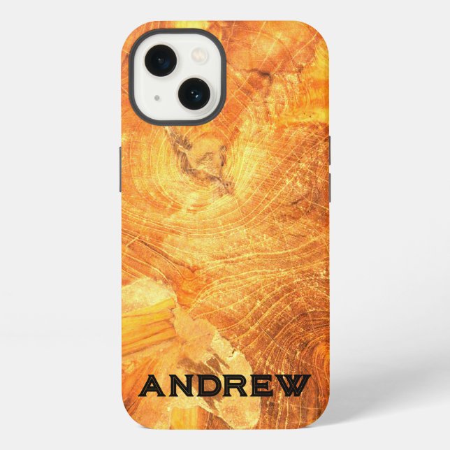 Funda para iPhone con nombre dorado y patrón de ma (Reverso )