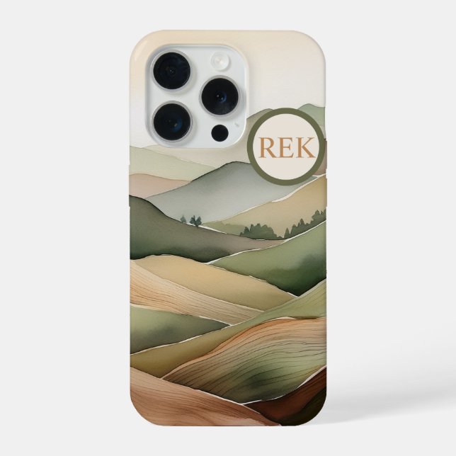 Funda para iPhone con paisaje plano boho en tono t (Reverso )