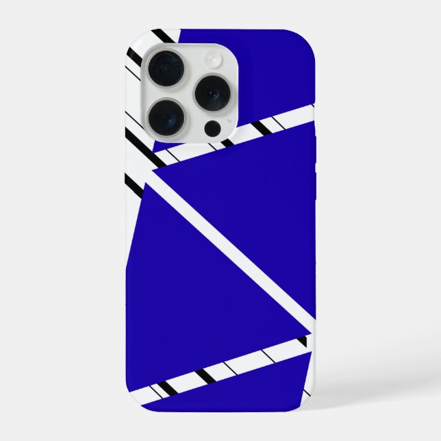 Funda para iPhone con patrón azul de zig-zag (Reverso )