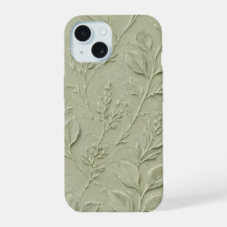Funda para iPhone con patrón de hoja botánica verd