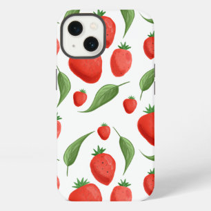 Funda para iPhone con patrón de hoja de fresa fres