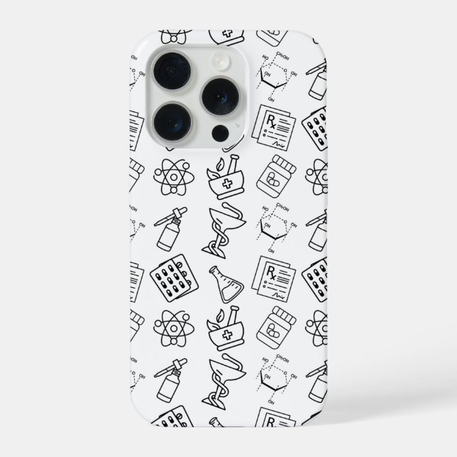 Funda para IPhone con patrón de icono de farmacia  (Reverso )