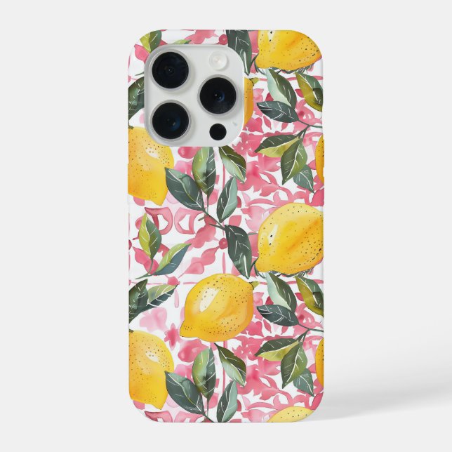 Funda para iPhone con patrón de limón estilo medit (Reverso )