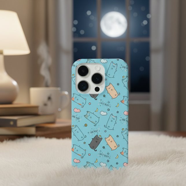 Funda para iPhone con patrón de sueños de gato dor (Subido por el creador)