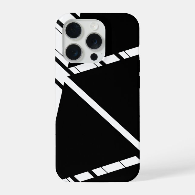 Funda para iPhone con patrón de zig zag negro (Reverso )