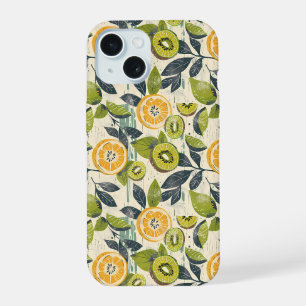 Funda para iPhone con patrón estético de limón y k
