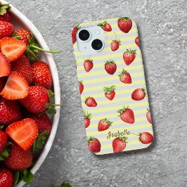 Funda para iPhone con Rayas de Fresa y Vainilla Pe