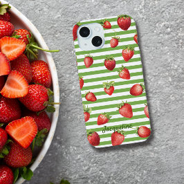 Funda para Iphone con Rayas de Matcha de Fresa Per