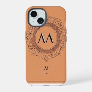 Funda para iPhone con símbolo de iniciales minimal