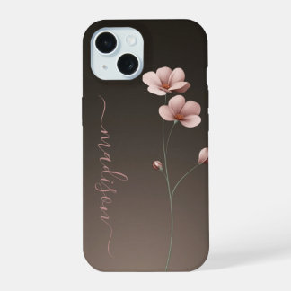 Funda para iPhone con tallo floral minimalista en