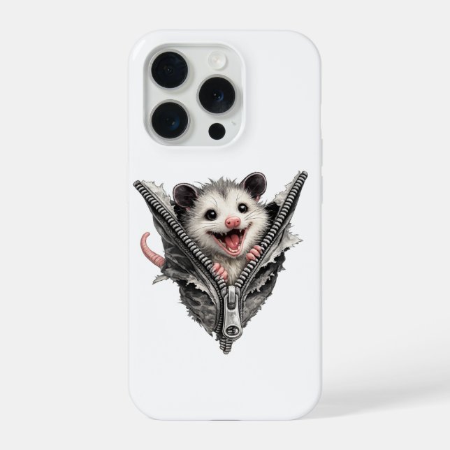 Funda para iPhone con zarigüeya divertida en 3D en (Reverso )