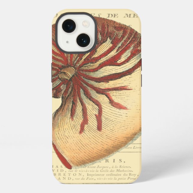 Funda Para iPhone Concha roja vintage (Reverso )