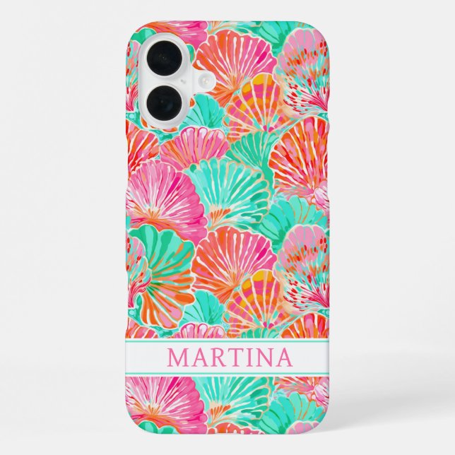Funda Para iPhone Conchas Coloridas Monogramadas (Reverso )