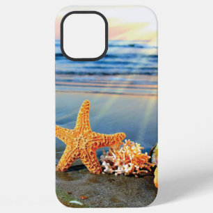 Funda Para iPhone 12 Pro Max Conchas de mar y estrellas de mar en la playa